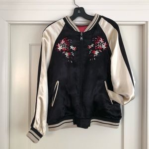 Zara embroidered reversible bomber jacket